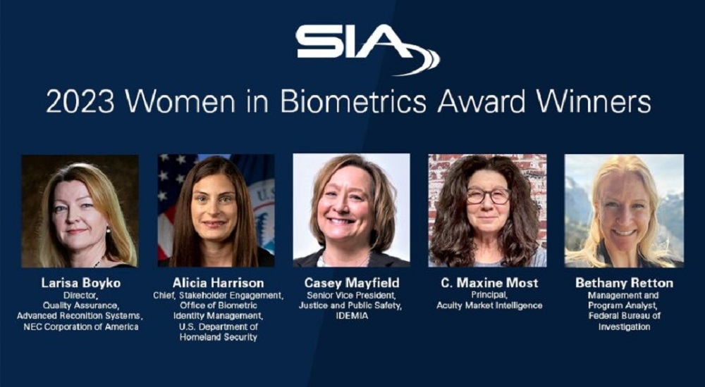 Winners of 2023 SIA Women in Biometrics Awards announced