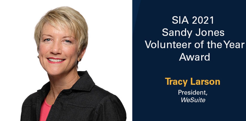 SIA names Tracy Larson as 2021 Sandy Jones Volunteer of the Year